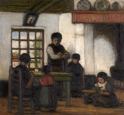 Interior do Campine (óleo sobre tela) de Jacobs Smits