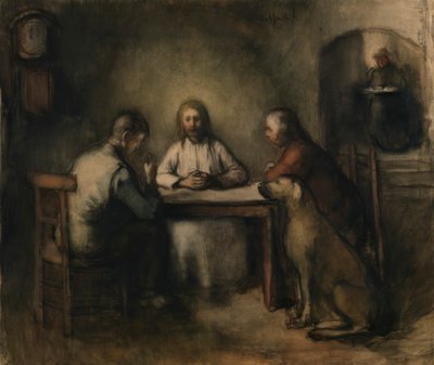 A Ceia em Emaús (aguarela sobre papel) de Jacobs Smits