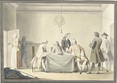 Sessão de Comissários para receber o Presente Liberal, ou 50th penny, 12 de Setembro de 1747 de Jacobus Buys (signed by artist)