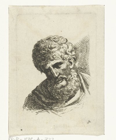 Busto de um homem com cabelo encaracolado e barba de Jacobus Buys