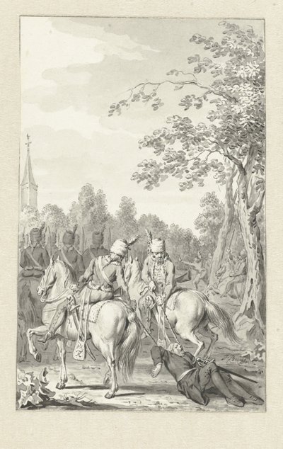 Cluwer maltratado pelos hussardos prussianos de Jacobus Buys