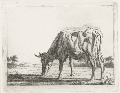 vaca pastando de Jacobus Cornelis Gaal