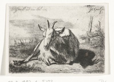 Cabra deitada, à esquerda de Jacobus Cornelis Gaal
