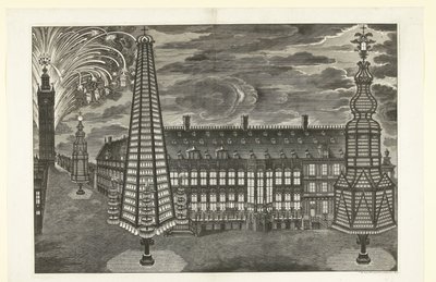 Iluminação e fogo-de-artifício em Gand, 1717 de Jacobus Harrewijn