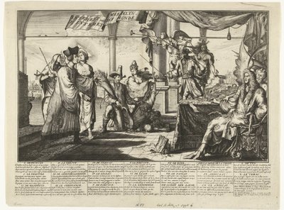 Desenho animado sobre a profissão de advogado que lucra com a contenda do homem, 1687
Interest des s
