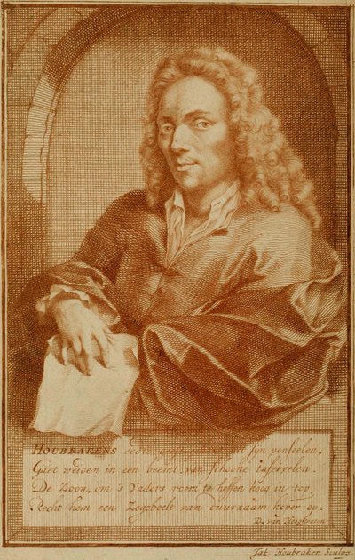 De Groote Schouburgh Der Nederlantsche Konstschilders En Schilderessen 1718 vol 1 retrato do autor de Jacobus Houbraken