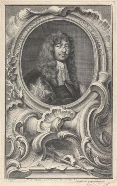 Henry Bennet, 1º Conde de Arlington de Jacobus Houbraken