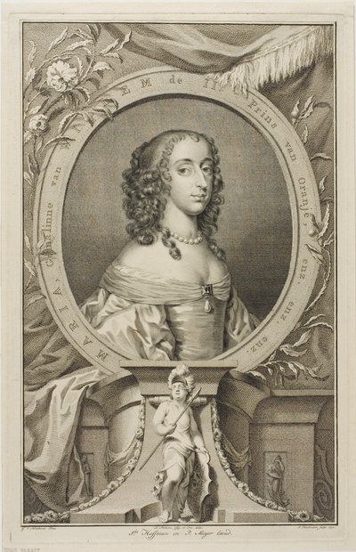 Maria, esposa de Guilherme II de Orange de Jacobus Houbraken