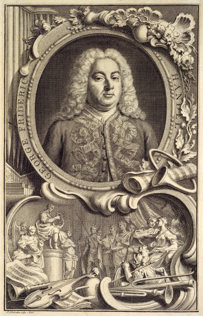 Retrato de G. F. Handel, inscrito com o título, 
