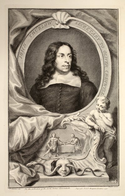 Retrato de John Thurlow, ilustração "das cabeças de pessoas ilustres de Grâ Bretanha", bar. de Knapton, Londres, 1742 de Jacobus Houbraken