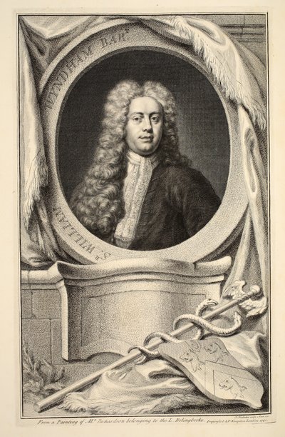 Retrato de William Wyndham, ilustração "das cabeças de pessoas ilustres de Grâ Bretanha", bar. de Knapton, Londres, 1742 de Jacobus Houbraken