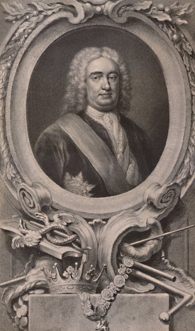 Sir Robert Walpole, estadista inglês e primeiro-ministro, c1746 1894 de Jacobus Houbraken