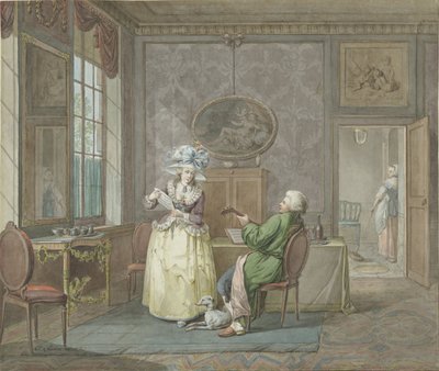 Casal musical num interior de Jacobus Johannes Lauwers