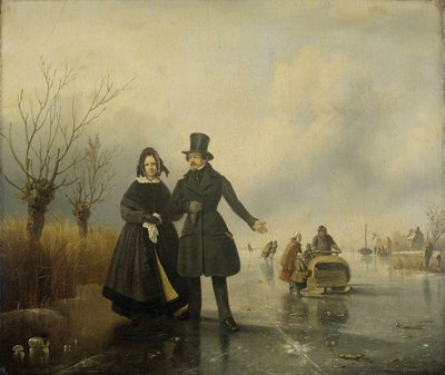 Retrato do Sr. e Sra. Thijssen on the Ice de Jacobus Sörensen