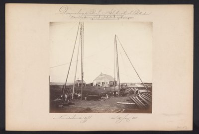 Estação de bombeamento de vapor inferior com bombas centrífugas / Nieuwerkerk aan den IJssel den 15 de junho de 1868 (título no objeto) Recuperação dos Lagos em Schieland leste de Rotterdam (título da série no objeto) de Jacobus van Gorkom jr.