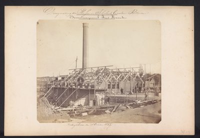Prins Alexander / Kralingscheveer estação de bombagem de vapor em 18 de Outubro de 1867 (título sobre o objecto)
Drenagem de lagoas em Schieland a leste de Roterdão (título da série sobre o objecto) de Jacobus van Gorkom jr.
