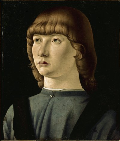 Retrato do homem jovem (óleo sobre madeira de Jacometto (attr. to) Veneziano