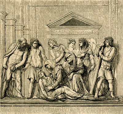 Santo António revive mulher afogada, relevo de mármore de Jacopo Sansovino (1486-1570), basílica de Santo António de Pádua, Pádua, Veneto, Itália de Jacopo (1486 1570) Sansovino
