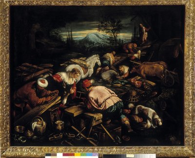 A construção da Arca do Noé de Jacopo Bassano