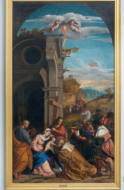 Adoração dos Magos na presença de Santa Helena de Jacopo (c.1480 1528) Palma