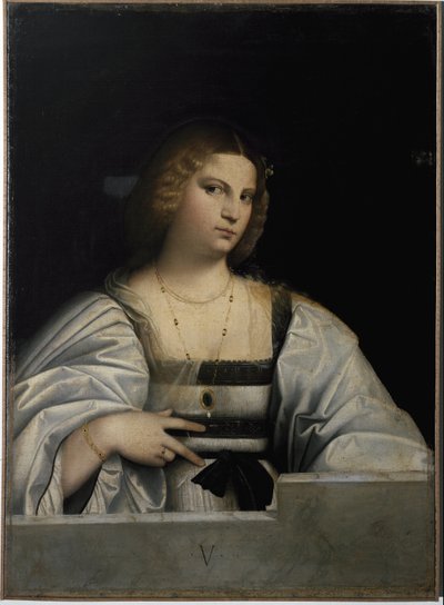 Retrato de uma senhora, Alegoria da Virgindade. (Pintura de Jacopo (c.1480 1528) Palma