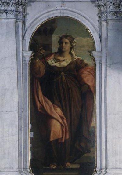Santa Bárbara (parte do tríptico) de Jacopo (c.1480 1528) Palma
