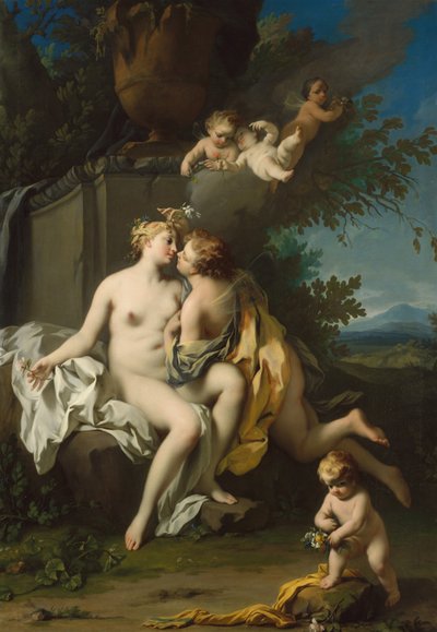Flora e Zephyr, c.1730 (óleo sobre tela) de Jacopo Amigoni
