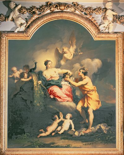 Juno Recebe a Cabeça de Argus (petróleo) de Jacopo Amigoni