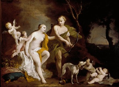 Vénus e Adonis (Óleo sobre tela de Jacopo Amigoni