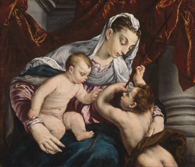Virgem e Menino com o jovem São João Batista de Jacopo Bassano