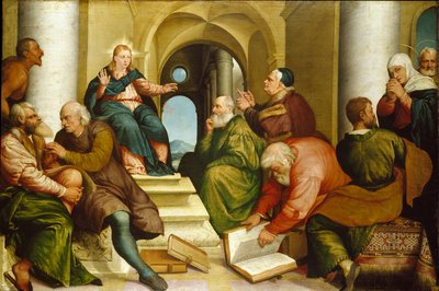 Cristo entre os Doutores, 1539 de Jacopo Bassano il vecchio
