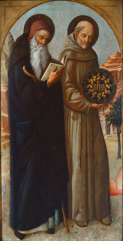 Santo António Abade e São Bernardino de Sena de Jacopo Bellini