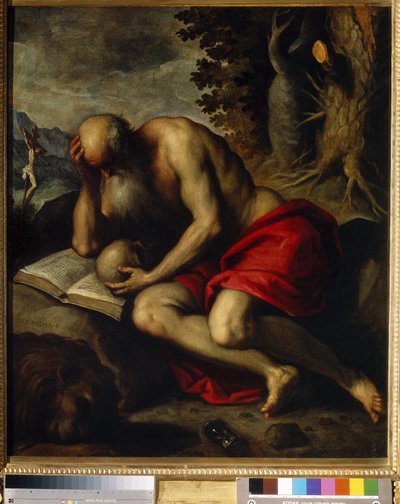 São Jerônimo. Pintura de Jacopo Palma il Giovane, o Jovem (1544-1628), óleo sobre tela de Jacopo Il Giovane Palma