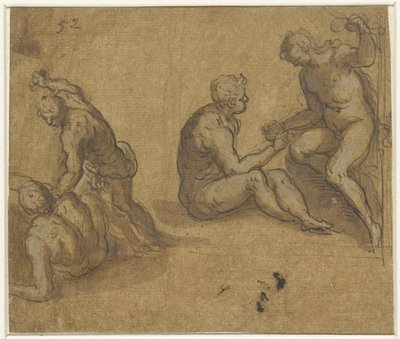 Adão e Eva debaixo da árvore e Caim matando Abel de Jacopo Palma (il Giovane)
