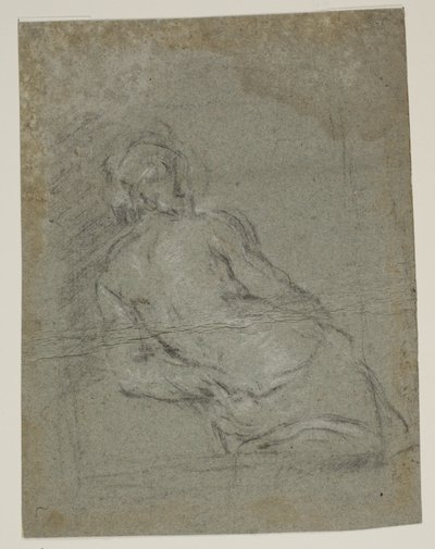 Figura masculina semi-nua de meio comprimento inclinada para a esquerda de Jacopo Palma