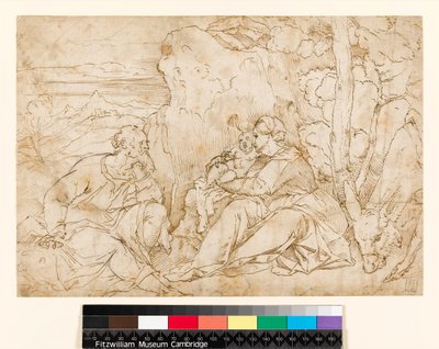O resto no voo para o Egito, 1400-1499 de Jacopo Palma
