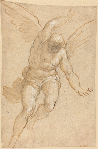 Um anjo voador de Jacopo Palma il Giovane
