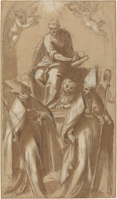 São Marcos com dois bispos e Putti de Jacopo Palma il Giovane