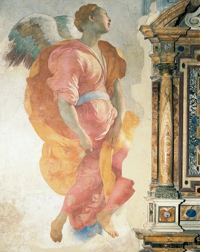 Arcanjo Gabriel de Giacomo Carucci conhecido como Pontormo (1494-1556), fresco, Capela Capponi, Igreja de Santa Felicita, Florença de Jacopo Pontormo