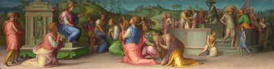 Os Irmãos Josephs imploram por ajuda das cenas da história de Joseph, ca 1515 de Jacopo Pontormo