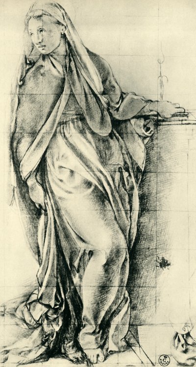 Esboço da Virgem Maria para uma Anunciação, meados do século XVI, 1943. de Jacopo Pontormo