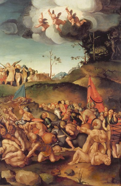 O martírio dos dez mil, 1529-30 (painel) de Jacopo Pontormo