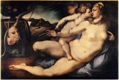 Vénus e Cupido (Vénus e Cupido) Pintura de Jacopo Carrucci dit il Pontormo (Pontormo) (1494-1556) 1532-1534 Dim 128x197 cm Florença, Galleria dell
