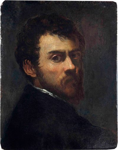 "Autoportrait en jeune homme" (Auto-retrato em jovem) Peinture de Jacopo Tintoretto dit le Tintoret (1518-1594) - 1548 - Óleo sobre madeira Dim 45,7x36,8 cm Victoria and Albert Museum de Jacopo Robusti Tintoretto