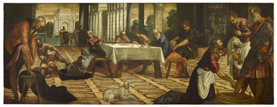 Cristo lavando seus pés discípulos, c. 1545-55 de Jacopo Robusti Tintoretto