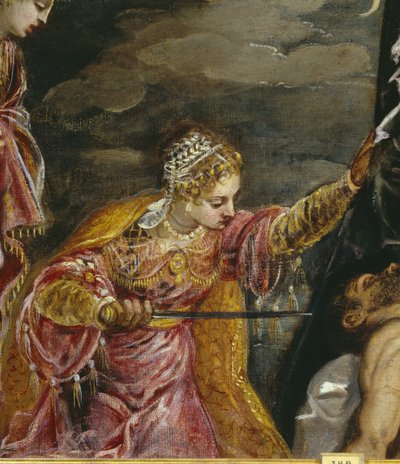 Pormenor de Judith e Holopherne, c.1552-55 (óleo sobre tela) de Jacopo Robusti Tintoretto