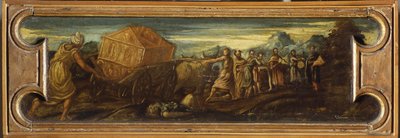 Rei Davi levando a Arca da Aliança para Jerusalém. de Jacopo Robusti Tintoretto