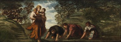 Latona transformando os camponeses da Lícia em sapos, c.1545-48 de Jacopo Robusti Tintoretto