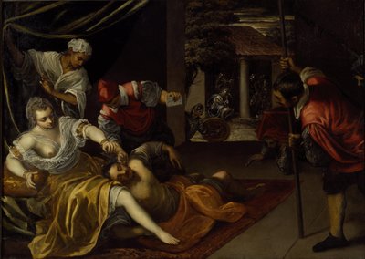 Sansão e Dalila (óleo sobre tela) de Jacopo Robusti Tintoretto