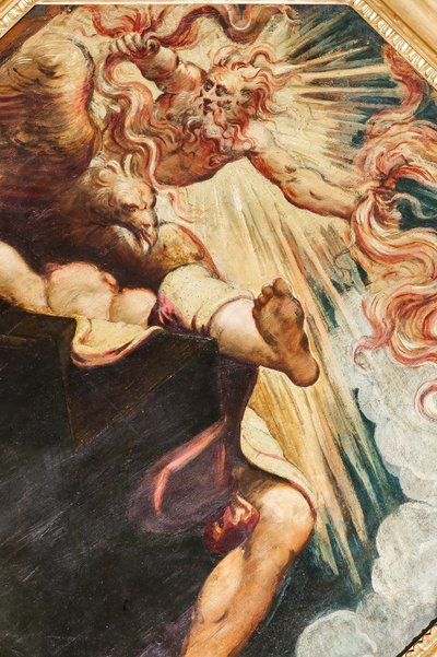 Semele queimado por Júpiter, c.1541 (óleo sobre tela) (ver também 3664213) de Jacopo Robusti Tintoretto